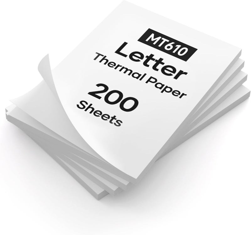 iDPRT 200 Sheets Folding Thermal Paper, US Letter 8.5 x 11 InchT hermal Papers, MT610PRO & MT888 Thermal Paper,Compatible with /HPRT/PRT Portable Printer,Continual Feeding Folded Printing Paper - Image 1